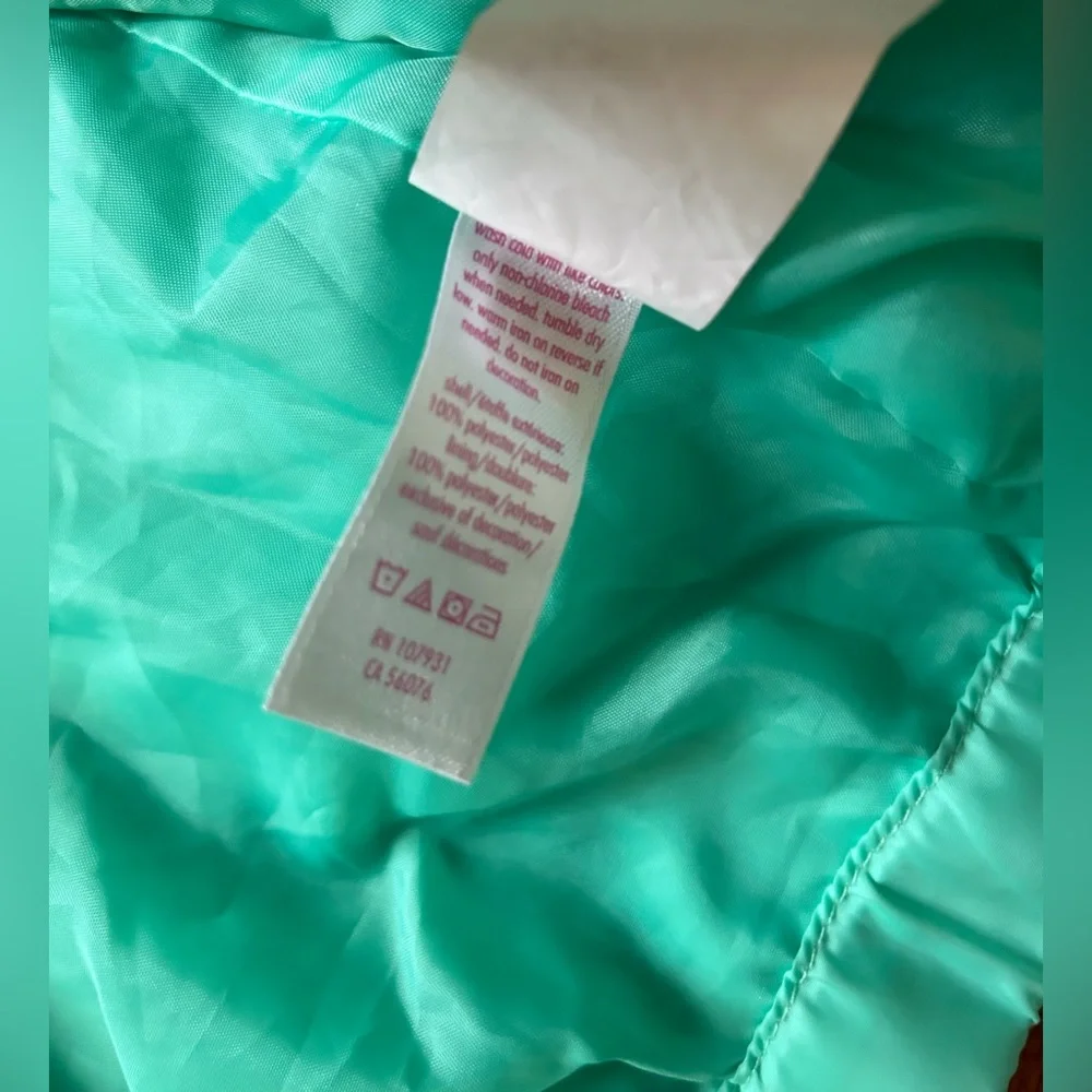 Justice Girls windbreaker Rain Jacket sz 10 packable
